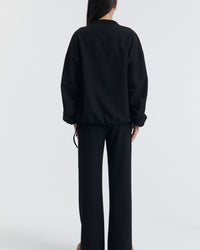 Low Rise Maternity Rib Cotton Pants (Black) 6