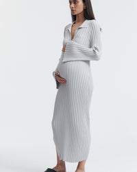 Luxury Maternity Dress (Stone Grey) 1