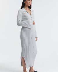 Luxury Maternity Dress (Stone Grey) 6