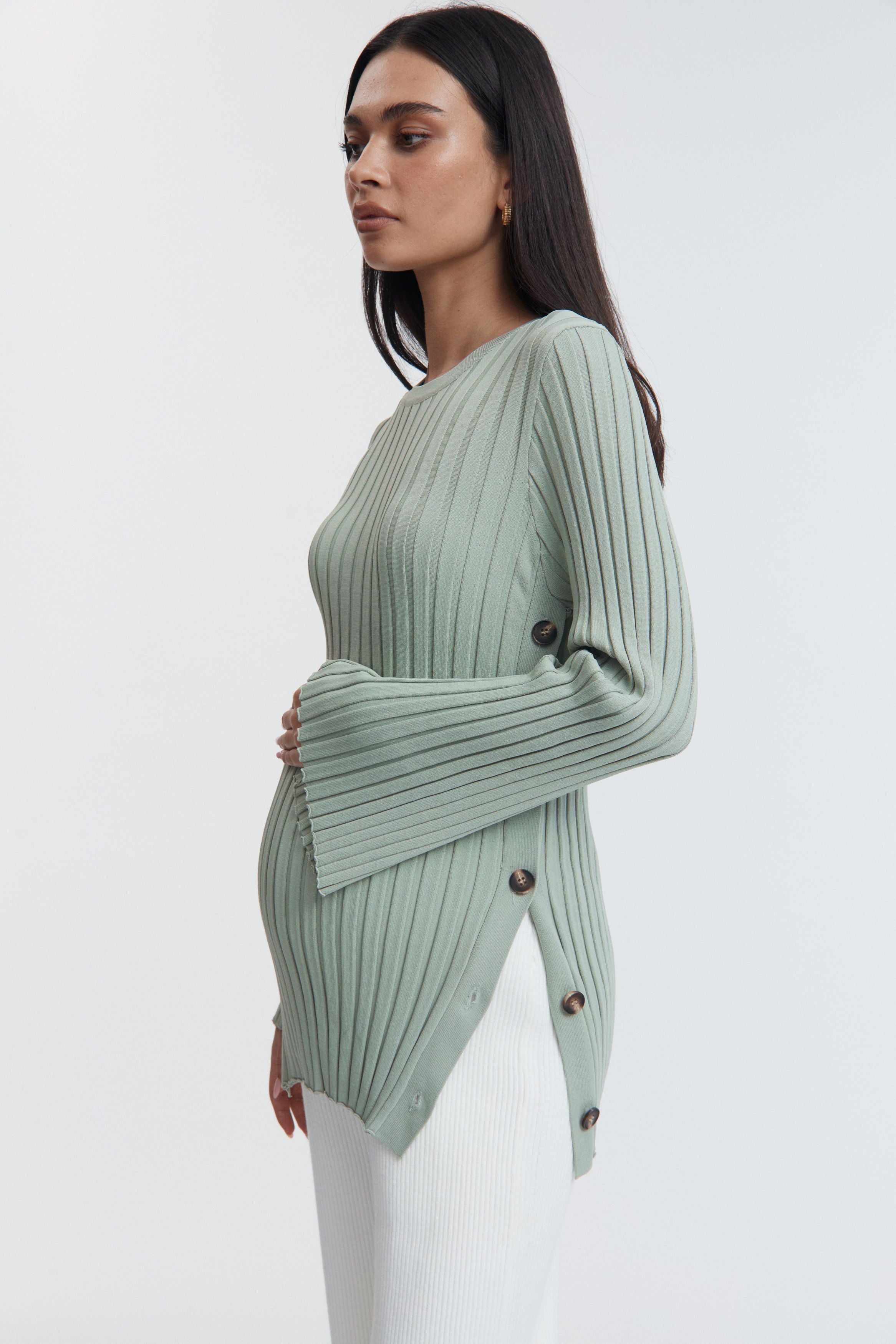 Luxury Maternity Top (Ecalyptus)  1