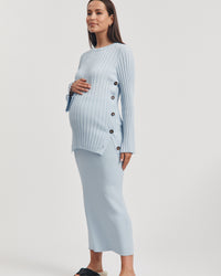 Luxury Maternity Top (Ice Blue) 11