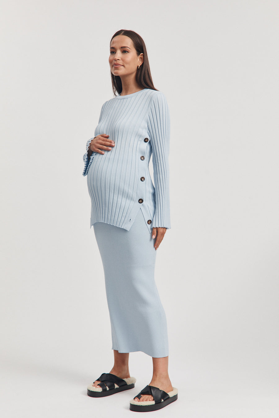 Luxury Maternity Top (Ice Blue) 11