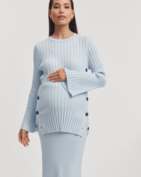 Luxury Maternity Top (Ice Blue) 12