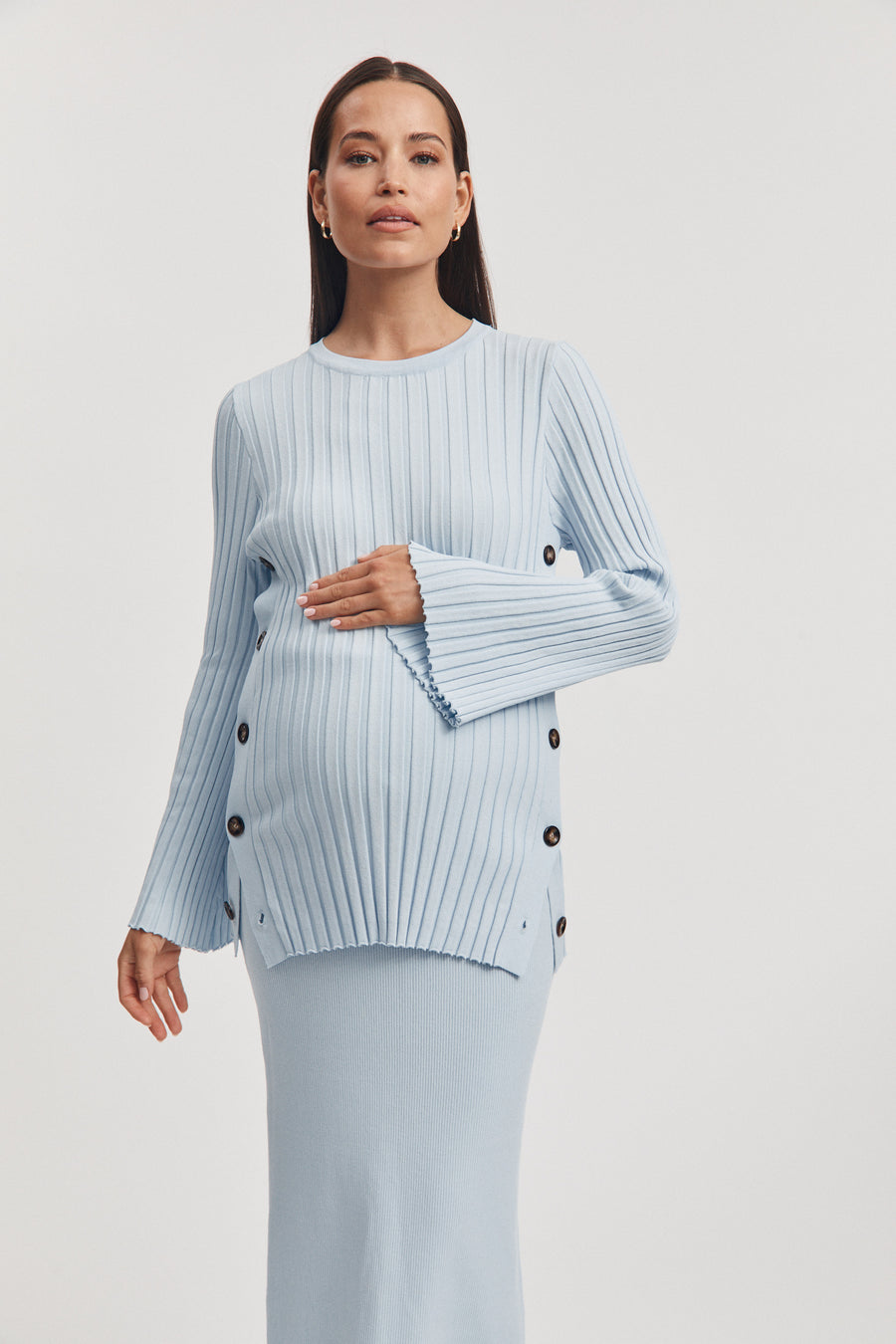 Luxury Maternity Top (Ice Blue) 12