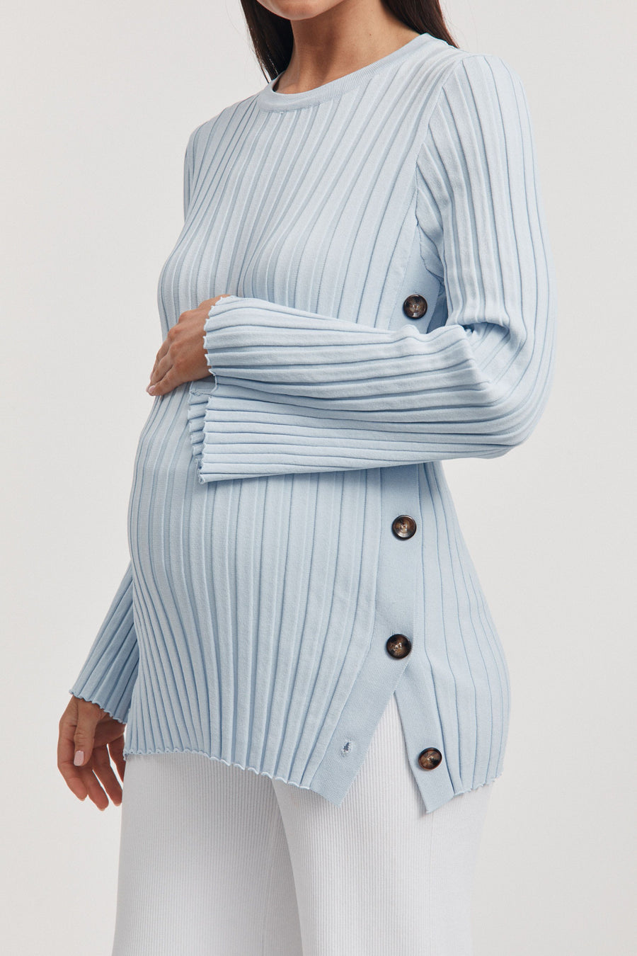 Luxury Maternity Top (Ice Blue) 2