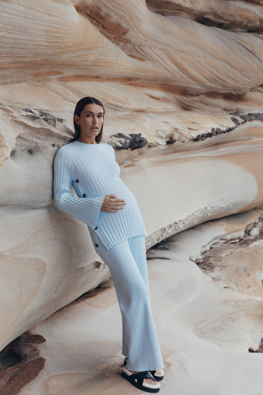 Luxury Maternity Top (Ice Blue) 3