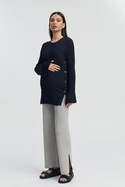 Luxury Maternity Top (Navy) 1