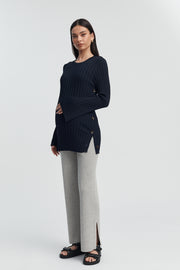 Luxury Maternity Top (Navy) 4