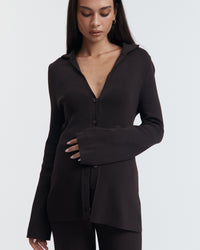 Luxury Maternity Work Top (Chocolate) 1