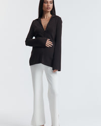 Luxury Maternity Work Top (Chocolate) 3