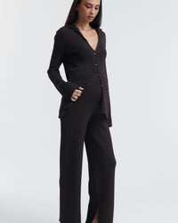 Luxury Maternity Work Top (Chocolate) 4
