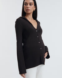 Luxury Maternity Work Top (Chocolate) 6