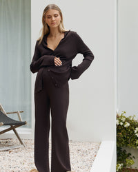 Luxury Maternity Work Top (Chocolate) 7