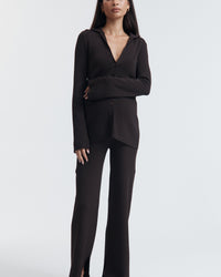 Luxury Maternity Work Top (Chocolate) 8