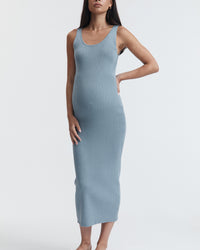 Maternity Baby Shower Knit Midi Dress (Pacific Blue) 1