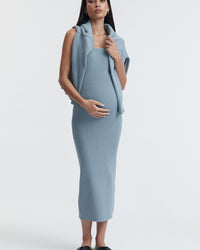 Maternity Baby Shower Knit Midi Dress (Pacific Blue) 2