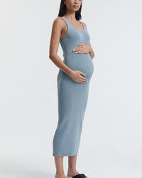 Maternity Baby Shower Knit Midi Dress (Pacific Blue) 3