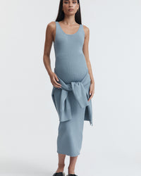 Maternity Baby Shower Knit Midi Dress (Pacific Blue) 4