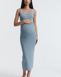 Maternity Baby Shower Knit Midi Dress (Pacific Blue) 6