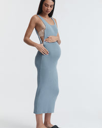 Maternity Baby Shower Knit Midi Dress (Pacific Blue) 8