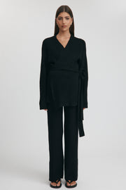 Maternity Belted Cardigan (Black) 10