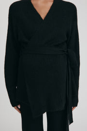 Maternity Belted Cardigan (Black) 2