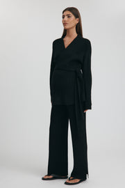 Maternity Belted Cardigan (Black) 8