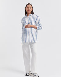 Maternity Blue Stripe Shirt 5