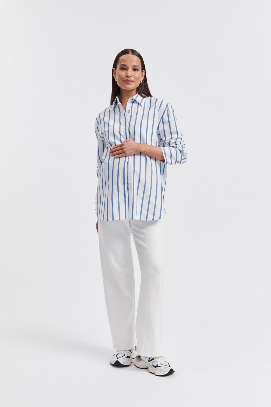 Maternity Blue Stripe Shirt 5