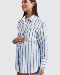 Maternity Blue Stripe Shirt 6