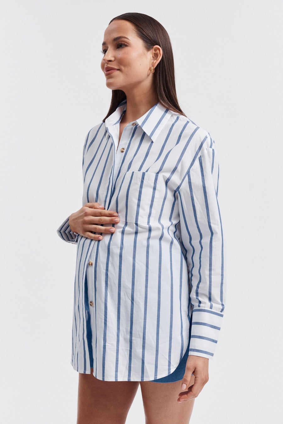 Maternity Blue Stripe Shirt 6