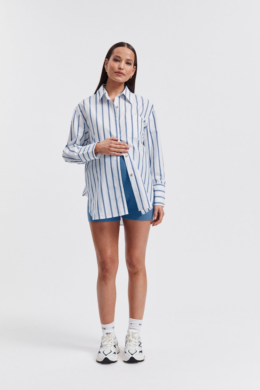 Maternity Blue Stripe Shirt 7