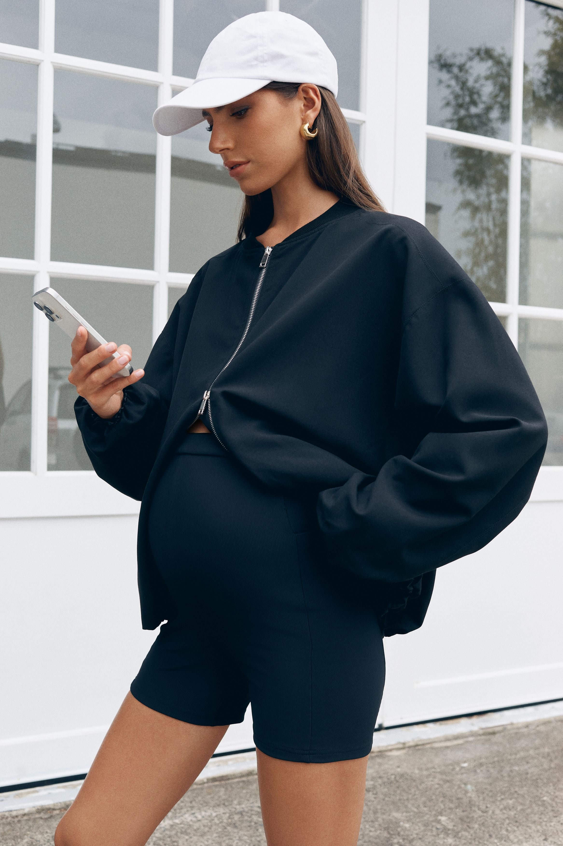 Maternity Bomber Jacket (Black) 1