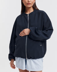 Maternity Bomber Jacket (Navy) 2