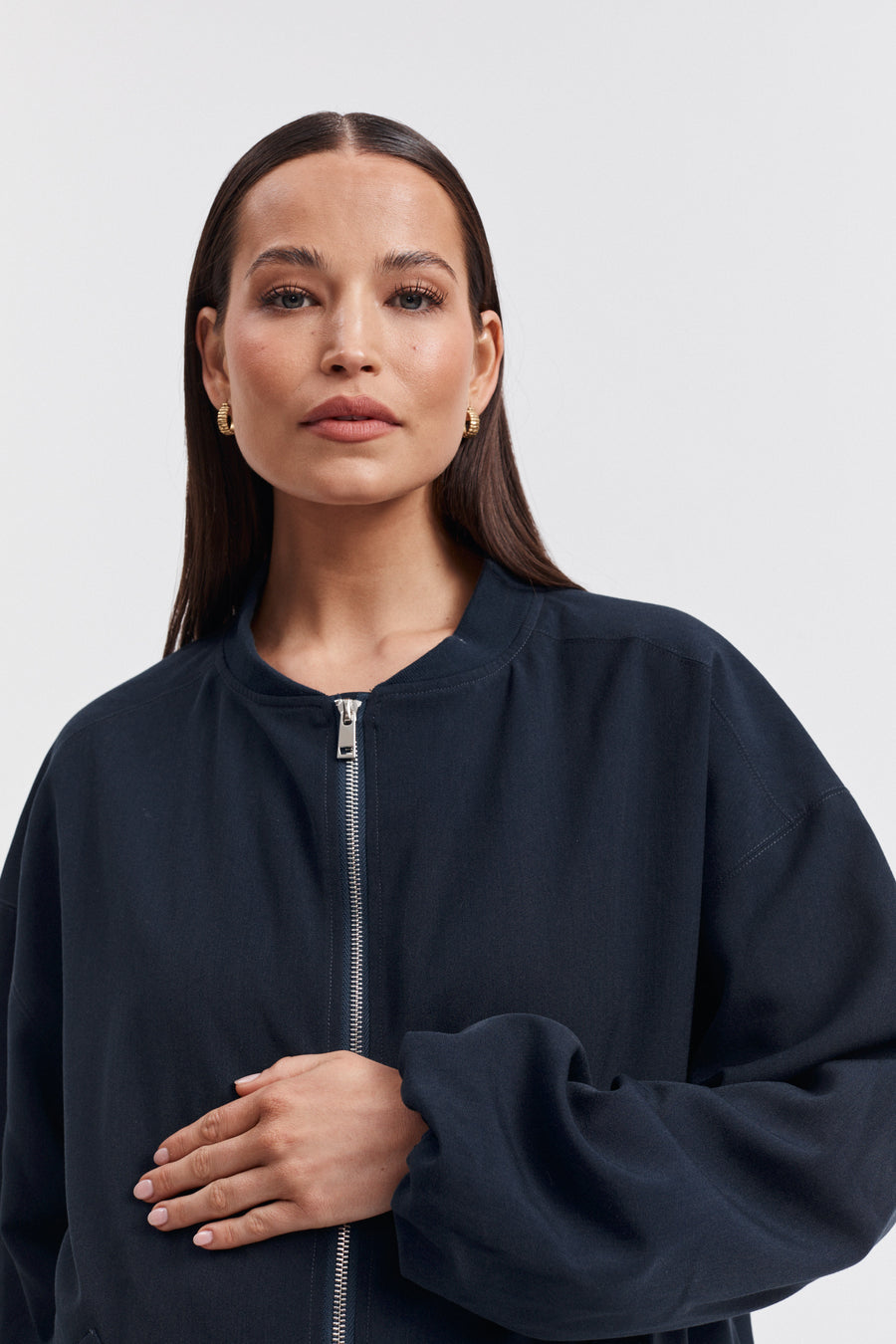 Maternity Bomber Jacket (Navy) 5