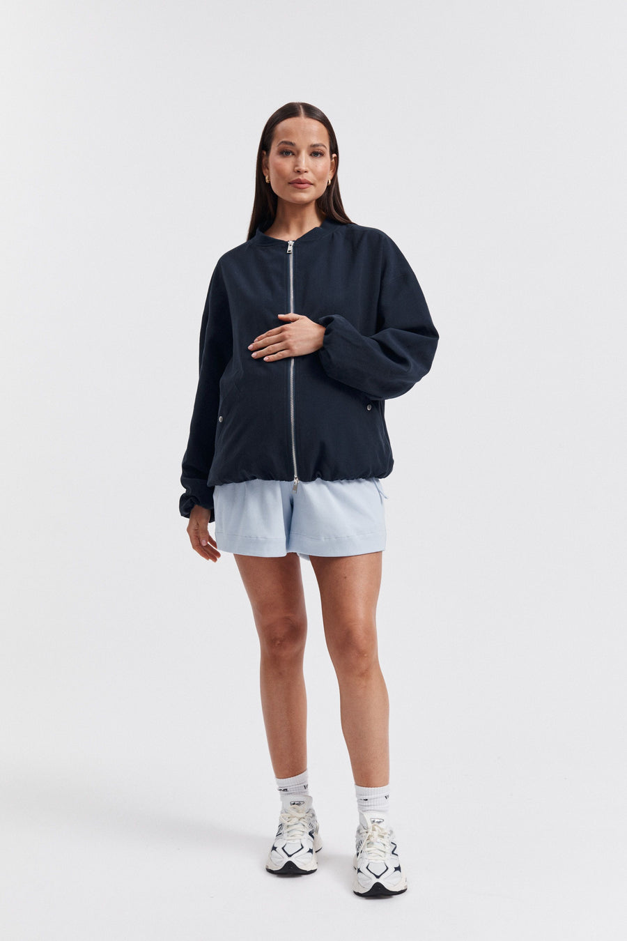 Maternity Bomber Jacket (Navy) 7