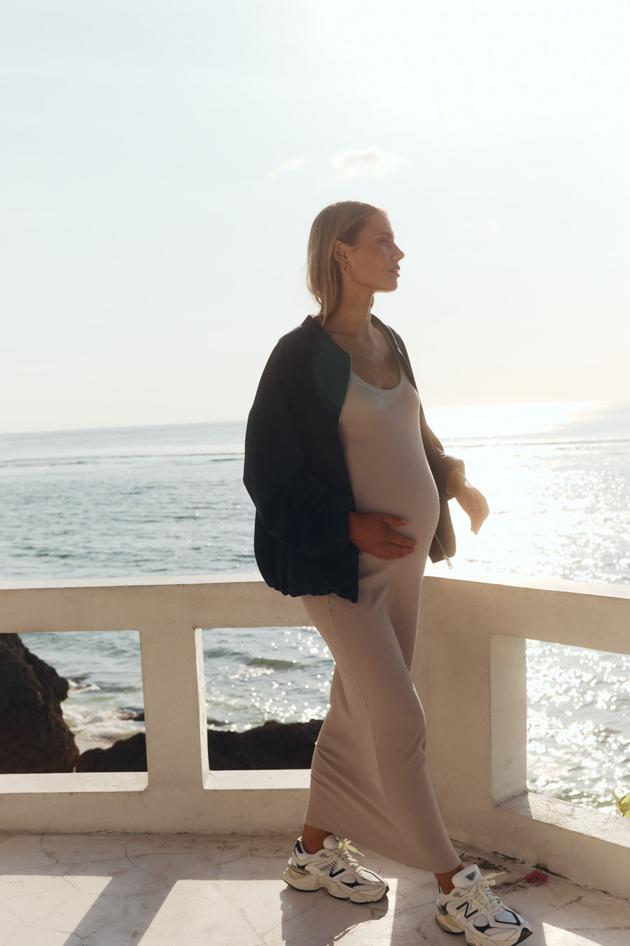 Maternity Bomber Jacket (Navy) 9