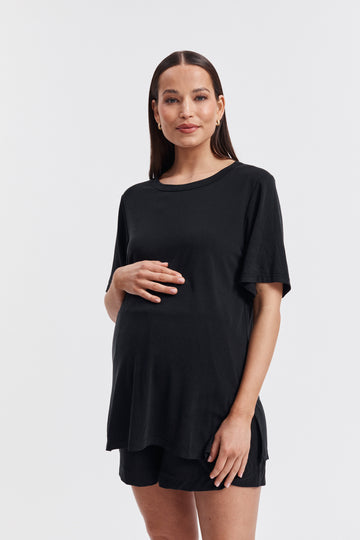 Maternity Boyfriend SS Tee (Black) 1