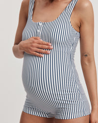 Maternity Boyleg Onepiece (Stripe) 5