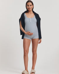 Maternity Boyleg Onepiece (Stripe) 8