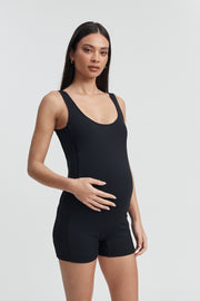 Maternity Boyleg Walk/Swim Romper (Black) 5