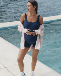 Maternity Boyleg Walk/Swim Romper (Navy) 8