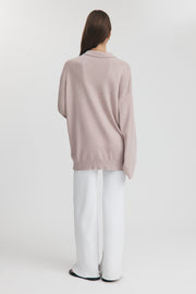 Maternity Button Down Collar Top (Dusty Primrose) 12