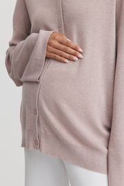 Maternity Button Down Collar Top (Dusty Primrose) 7