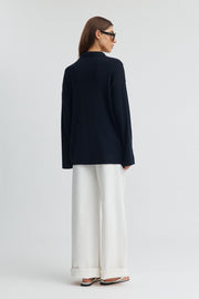 Maternity Button Down Collar Top (Ink) 8