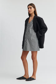 Maternity Button Down Mini Dress (Stripe) 3