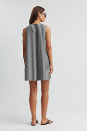 Maternity Button Down Mini Dress (Stripe) 8
