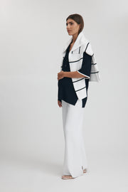 Maternity Button Down Tee (Navy & White) 5