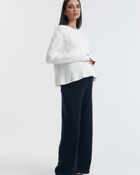 Maternity Cable Knit Sweater (White) 6