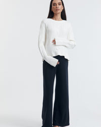 Maternity Cable Knit Sweater (White) 7